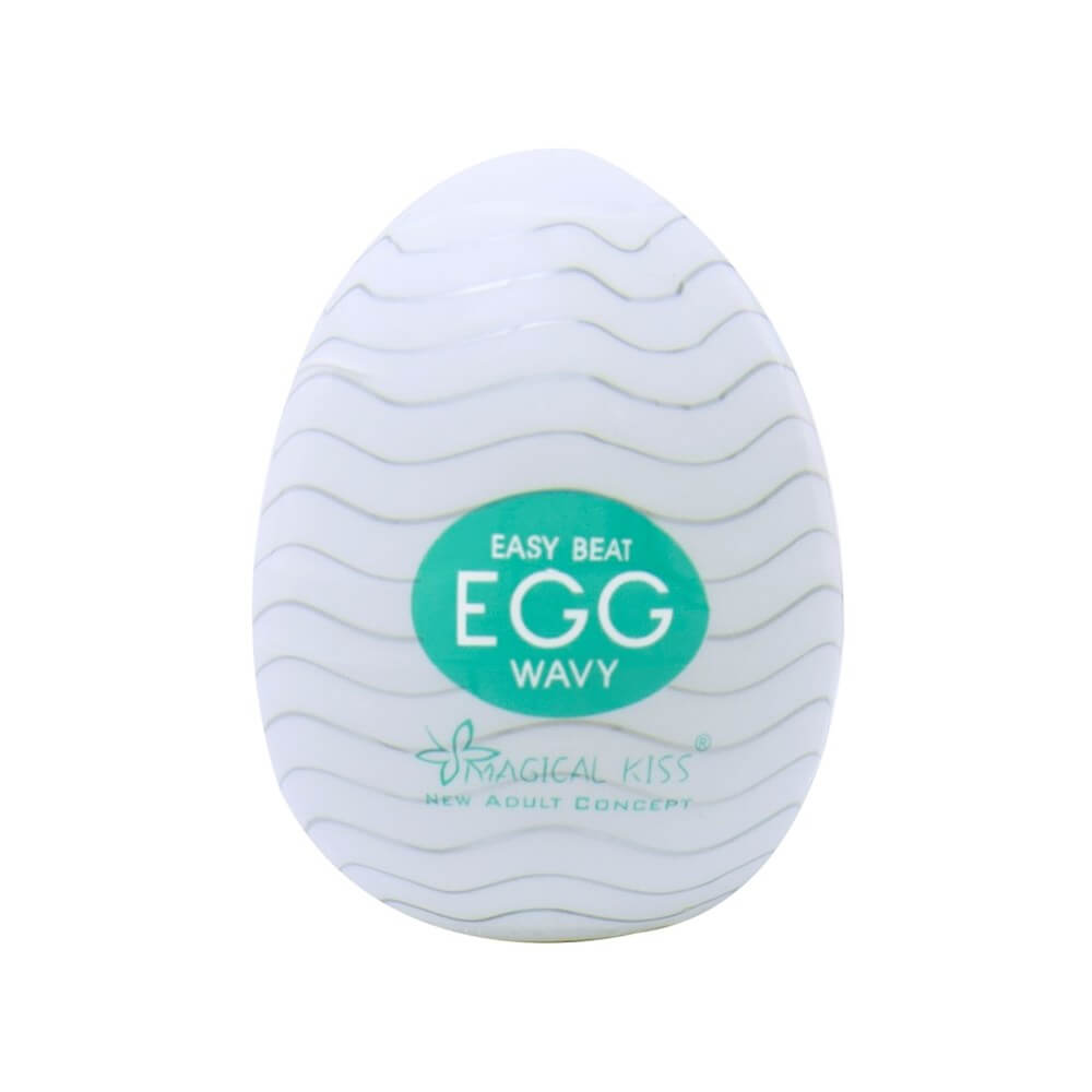 Egg One Cap Wavy é um masturbador masculino em formato de ovo