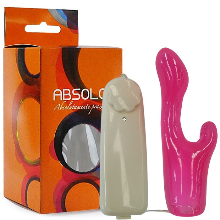 VIBRADOR PONTO G ROSA COM ESTIMULADOR CLITORIANO MULTIVELOCIDADES ABSOLOO