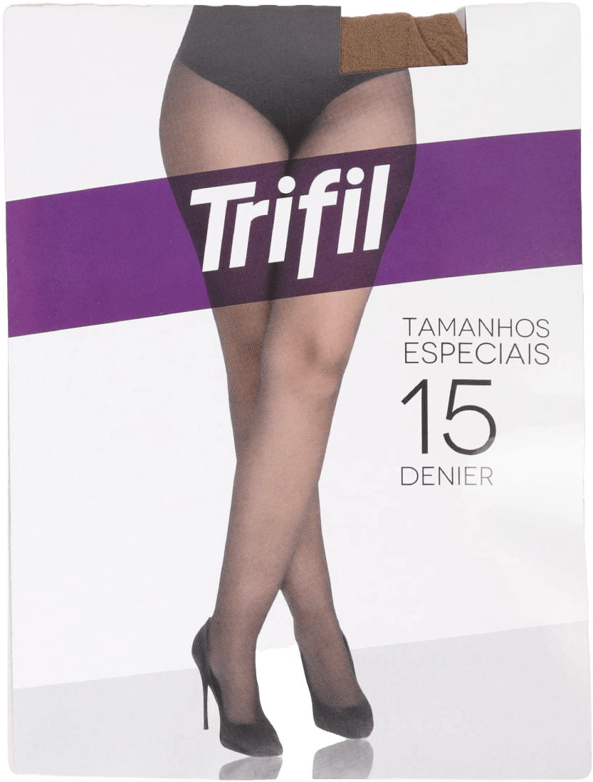 MEIA CALÇA PRETA 2XG PLUS SIZE FIO 15 TRIFIL