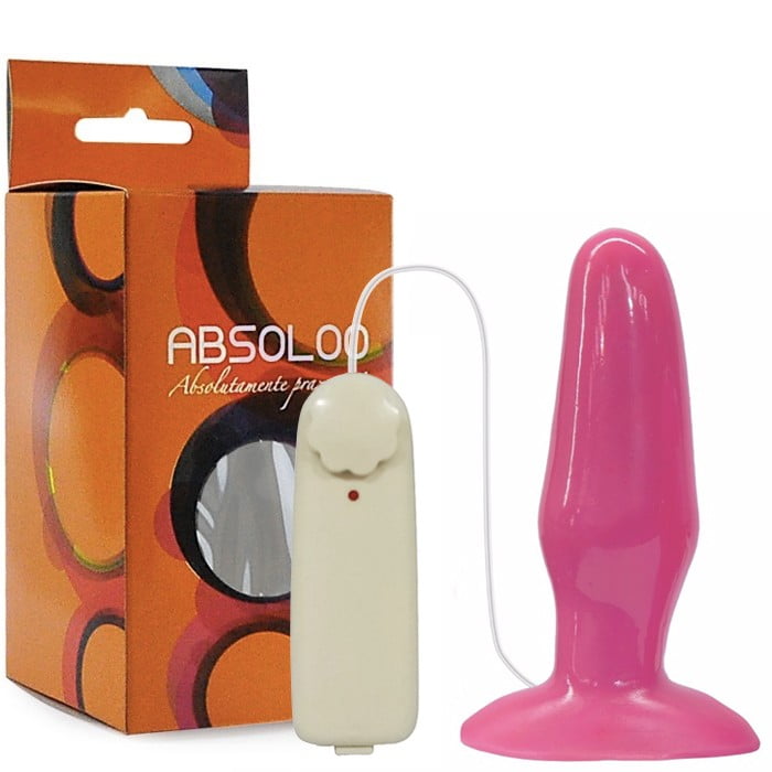 PLUG ANAL 14CM PINK COM CONTROLE MULTIVELOCIDADE ABSOLOO