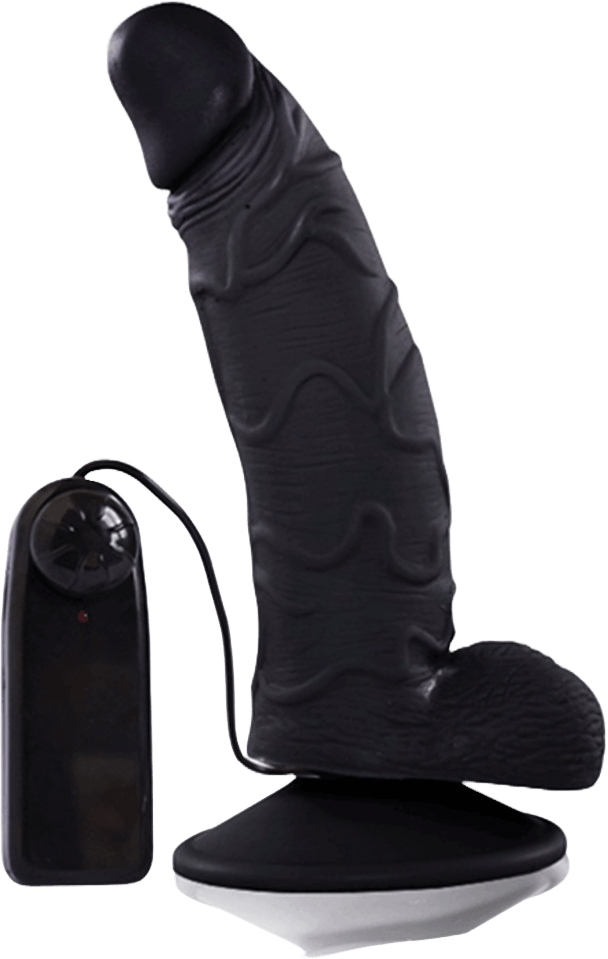 PRÓTESE CURVA COM ESCROTO VENTOSA E VIBRO 15 X 3,5CM IMPORT
