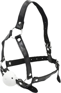 MORDAÇA BOLA COM ARGOLAS E TESTEIRA AJUSTÁVEL IMPORT