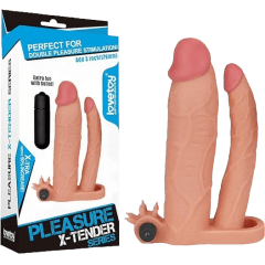 CAPA PENIANA DUPLA COM EXTENSOR E VIBRAÇÃO LOVETOY