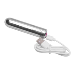  VIBRADOR CÁPSULA CROMADA USB 9 VIBRAÇÕES IMPORT