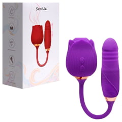 VIBRADOR ROSA CLITÓRIS E PONTO G VAI E VEM RECARREGÁVEL IMPORT