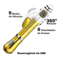 VIBRADOR ROTATIVO BORBOLETA  RECARREGÁVEL 9 MODOS IMPORT