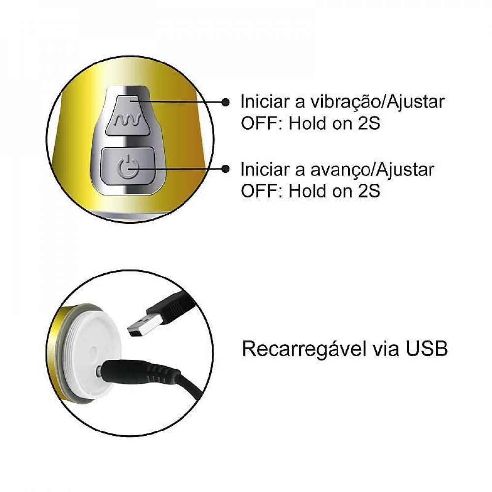 VIBRADOR ROTATIVO SOBE E DESCE COELHO RECARREGÁVEL IMPORT
