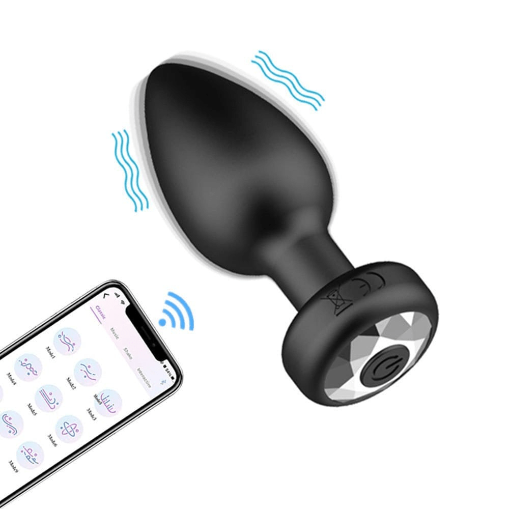 PLUG ANAL AVELUDADO APP 10 VIBRAÇÕES IMPORT