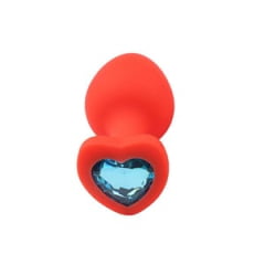 PLUG ANAL CORAÇÃO AVELUDADO M COM PEDRA IMPORT