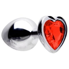 PLUG EM METAL M CROMADO CORAÇÃO IMPORT