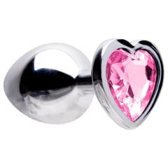 PLUG EM METAL M CROMADO CORAÇÃO IMPORT