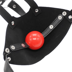 FOCINHEIRA E MORDAÇA EM COURO COM FIVELAS AJUSTÁVEIS IMPORT