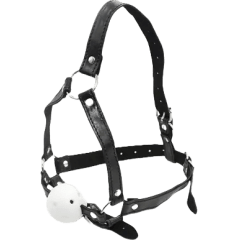 MORDAÇA BOLA COM ARGOLAS E TESTEIRA AJUSTÁVEL IMPORT
